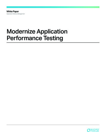 Modernize Application Performance Testing - SAP Help Portal