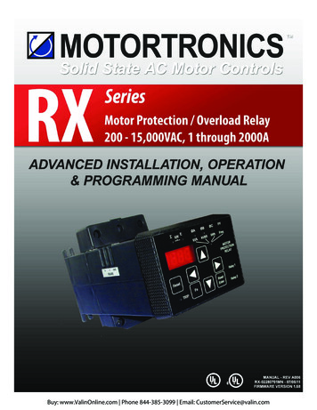 Motortronics RX Series Motor Protection Relay Manual