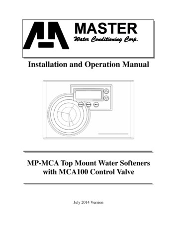 Installation And Operation Manual - Master Water