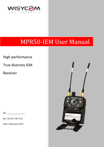 MPR50-IEM User Manual