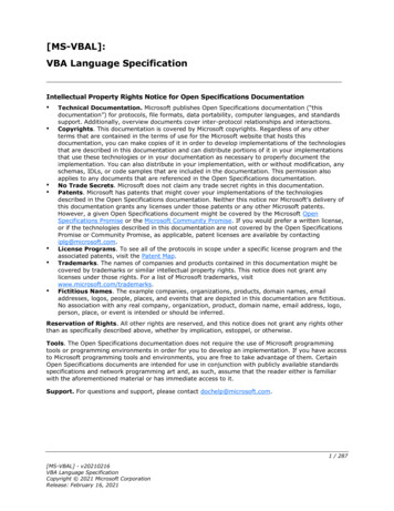 [MS-VBAL]: VBA Language Specification - Framework