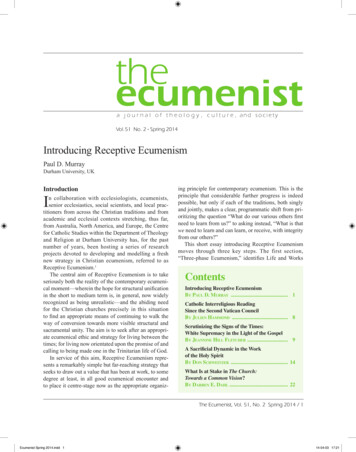 Introducing Receptive Ecumenism - DePaul University