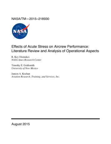 Effects Of Acute Stress On Aircrew . - NASA Ames - Home