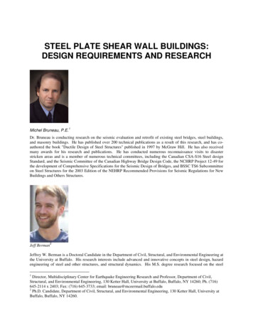 STEEL PLATE SHEAR WALL BUILDINGS: DESIGN 
