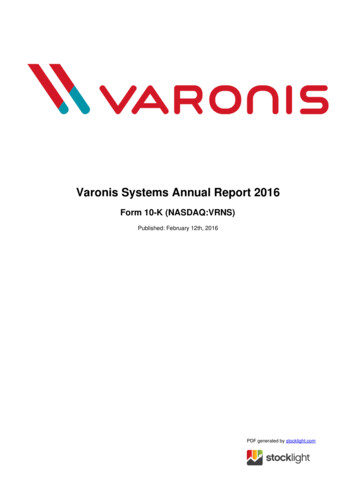 Varonis Systems Annual Report 2016 - Stocklight 