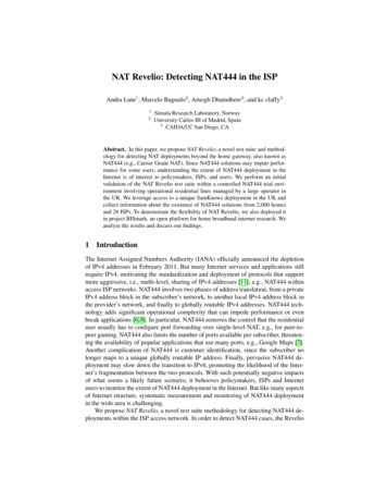 NAT Revelio: Detecting NAT444 In The ISP - CAIDA