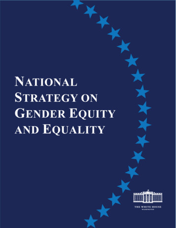 NATIONAL STRATEGY ON GENDER EQUITY AND EQUALITY