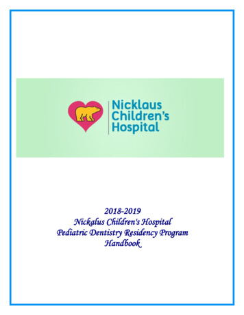 2018-2019 Nickalus Children's Hospital Pediatric 