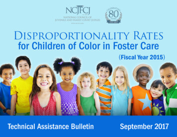 Disproportionality Rates For Children Of Color In Foster Care