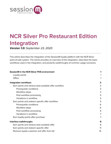 NCR Silver Pro Restaurant Edition Integration - SessionM