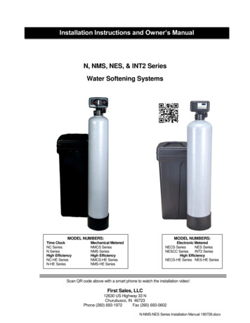 N, NMS, NES, & INT2 Series Water Softening Systems