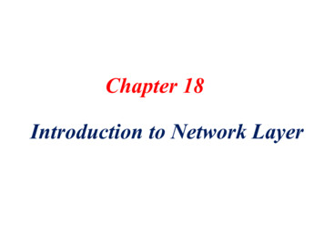 Chapter 18 Introduction To Network Layer