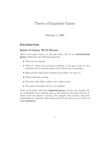 Theory Of Impartial Games - MIT