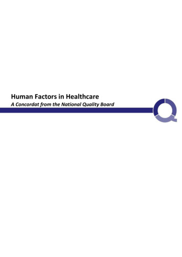 Human Factors In Healthcare - NHS England
