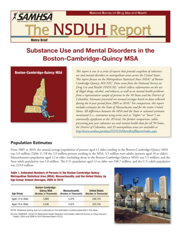 Substance Use And Mental Disorders In The Boston . - 