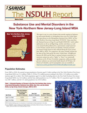 NSDUH Metro New York - Substance Abuse And Mental 