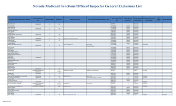Nevada Medicaid Sanctions And Office Of Inspector General . - DHCFP