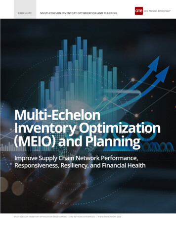 Multi-Echelon Inventory Optimization (MEIO) And Planning