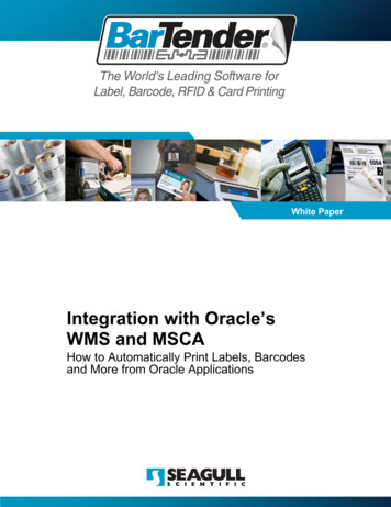Oracle WMS And MSCA Barcode And Label Printing Integration
