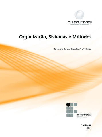 Organização, Sistemas E Métodos - Ministério Da Educação