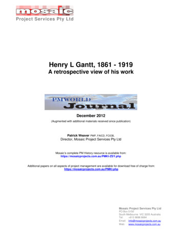 Henry L Gantt, 1861 - 1919 - Mosaic Projects