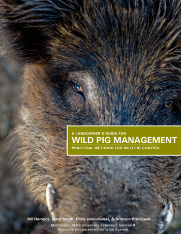 A Landowner's Guide For Wild Pig Management - Practical .