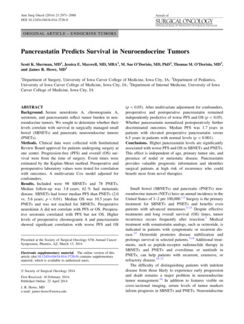 Pancreastatin Predicts Survival In Neuroendocrine Tumors