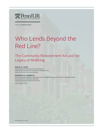 Who Lends Beyond The Red Line? - University Of Pennsylvania