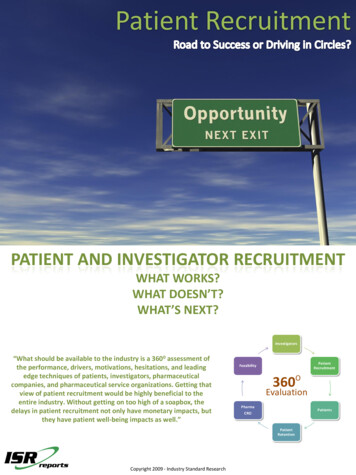 Patient And Investigator Recruitment - ISR Reports