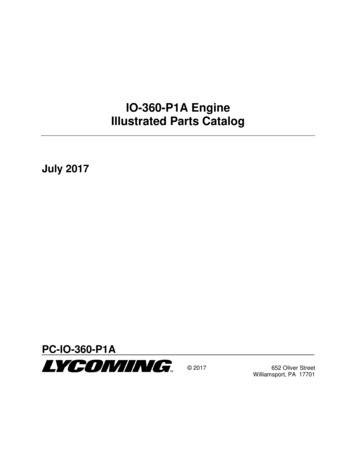 IO-360-P1A Engine Illustrated Parts Catalog - Lycoming