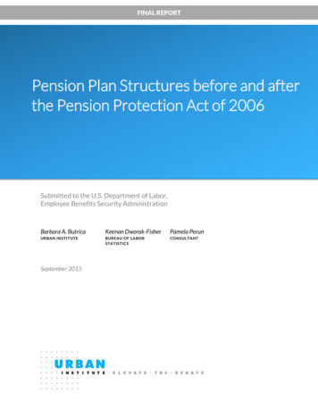 Pension Plan Structures Before And After PPA - DOL