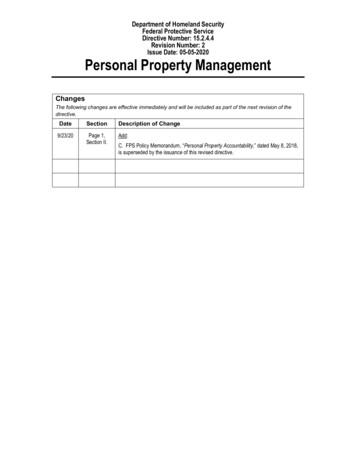 Personal Property Management - Dhs.gov