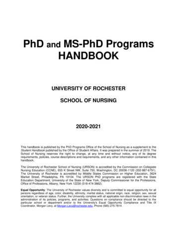 PhD And MS-PhD Programs HANDBOOK