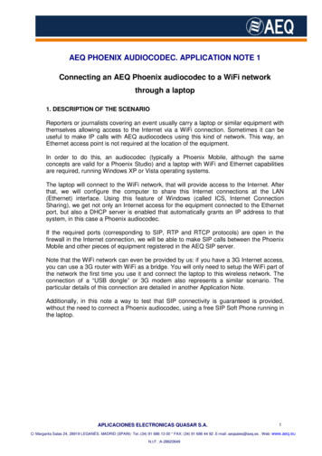 Connecting An AEQ Phoenix Audiocodec To A WiFi Network . - AEQ USA