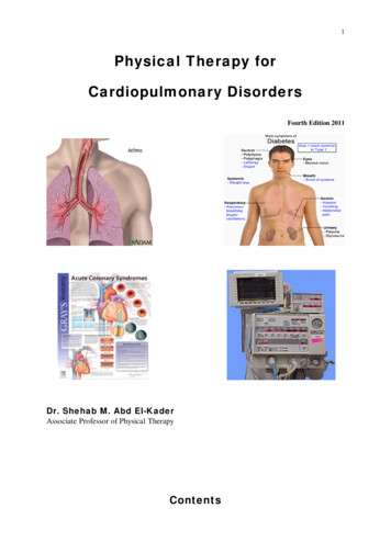 Physical Therapy For Cardiopulmonary Disorders