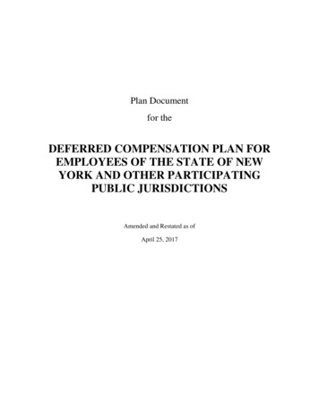 Deferred Compensation Plan For Employees Of The State Of New York And .