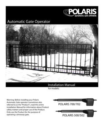 Polaris Swing Gate Opener Installation Manual