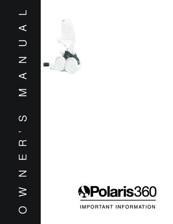 Polaris 360 Owner's Manual - RoyalSwimmingPools