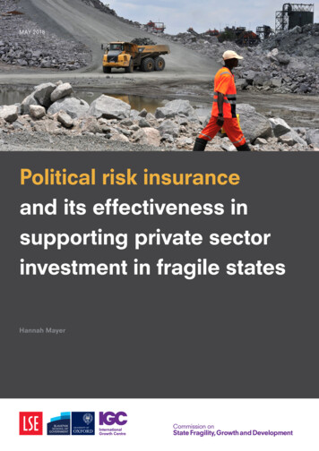 Political Risk Insurance And Its Effectiveness In Supporting . - IGC