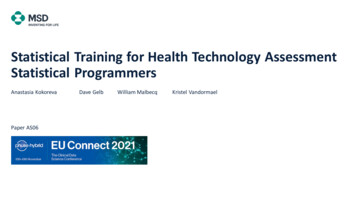 Statistical Training For Health Technology Assessment Statistical .