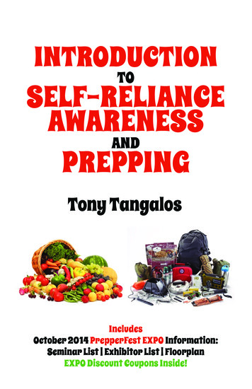 As TONY Says: PREPPING: INTRODUCTION IT’S NOT FOR 