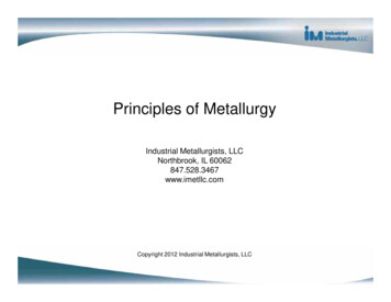 Principles Of Metallurgy Introduction