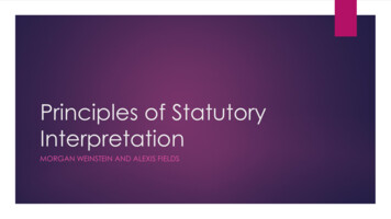 Principles Of Statutory Interpretation - Florida Guardian Ad Litem