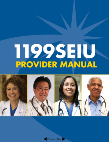 Provider Manual - 1199SEIU