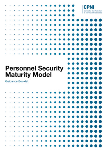 Personnel Security Maturity Model - CPNI