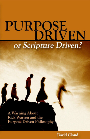 Purpose Driven Or Scripture Driven 3 - Way Of Life