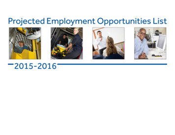 Projected Employment Opportunities List