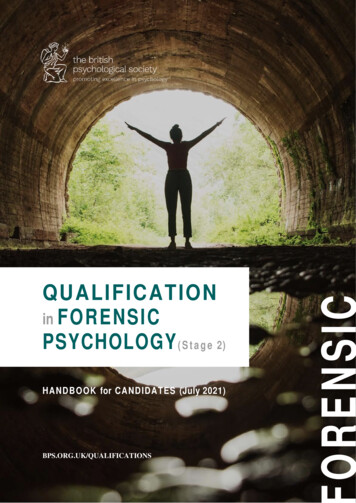 Qualification Forensic Psychology C