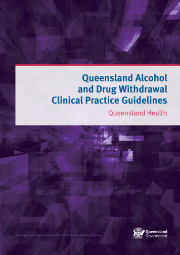 Alcohol And Drug Withdrawal Clinical Practice Guidelines
