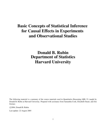 Basic Concepts Of Statistical Inference For Causal Effects .